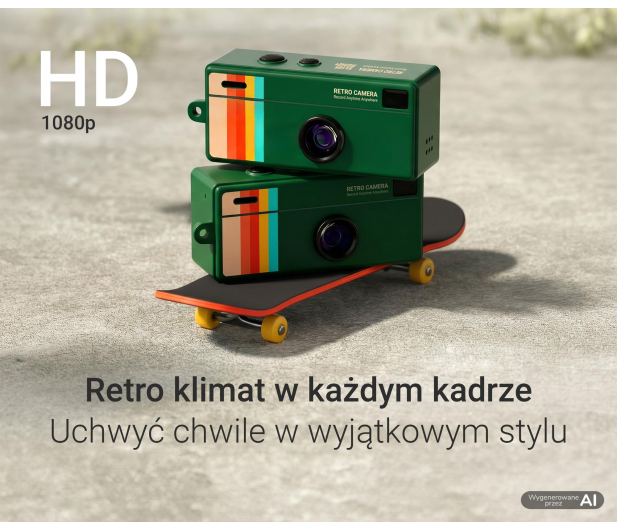 Silver Monkey Kompaktowa Kamera Cyfrowa RetroCAM zielona - 1571155 - zdjęcie 5